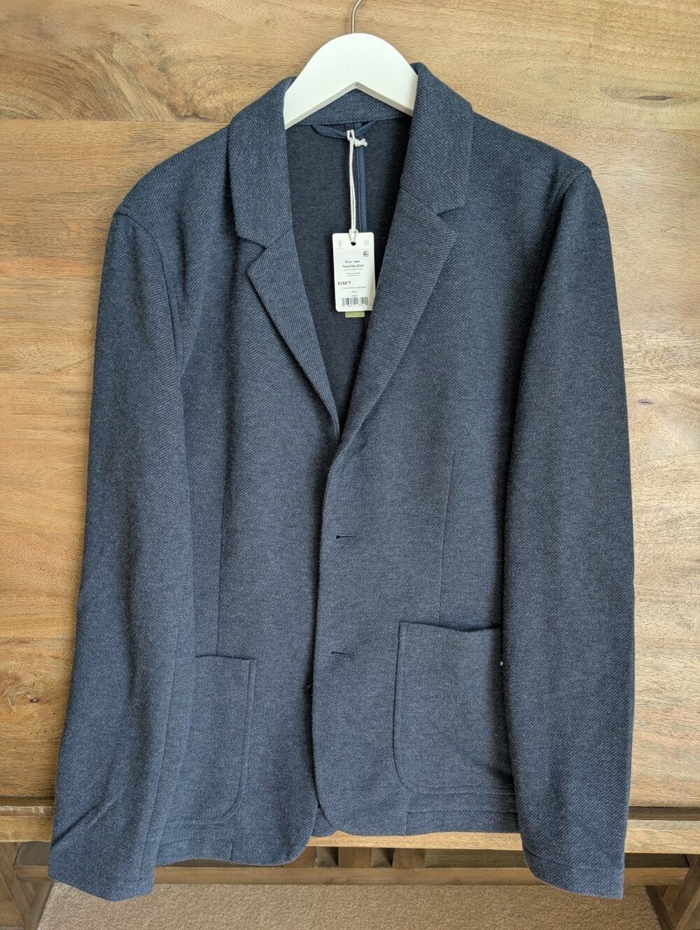 Marine Layer Pacifica Stretch Twill Blazer Womens S Navy Cotton Blend NWT